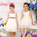 Hot Sale! Girl's Elegant Embroidered Flower Yarn Party Dress, Two Color Lace Princess Dress of Party for Girls of 12 Years